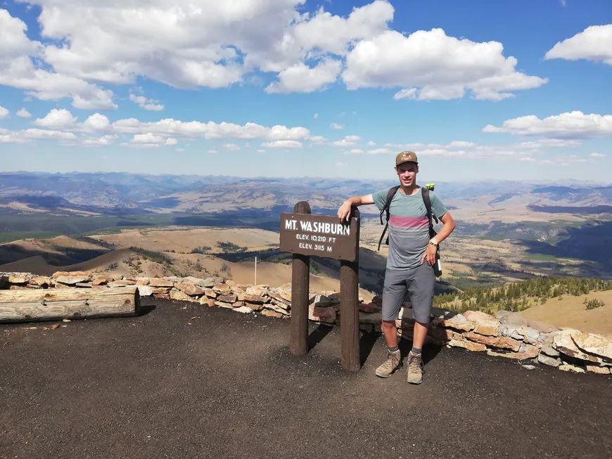 Summit of Mount Washburn Hiking Mount Washburn Trail in Yellowstone