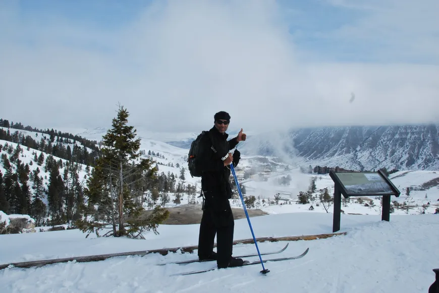 Photo by Terry Moon Skiing at Mammoth Hot Springs